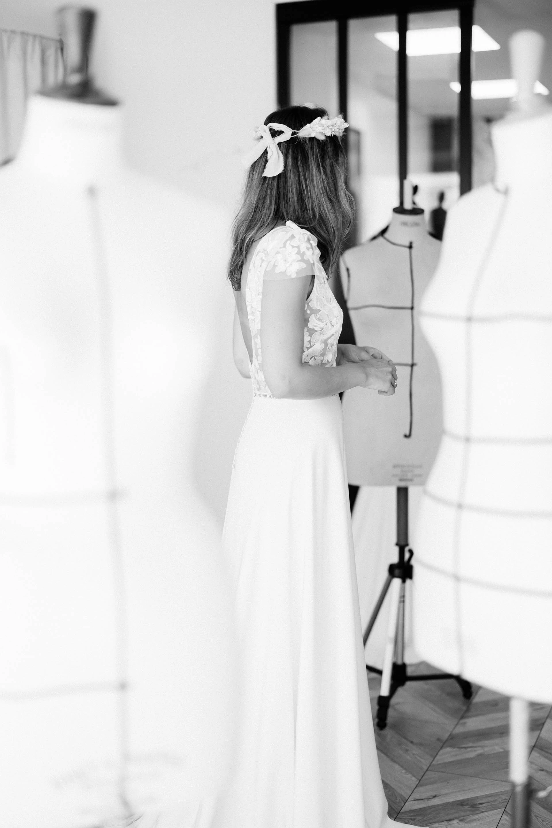 robe événement beige gris mariage